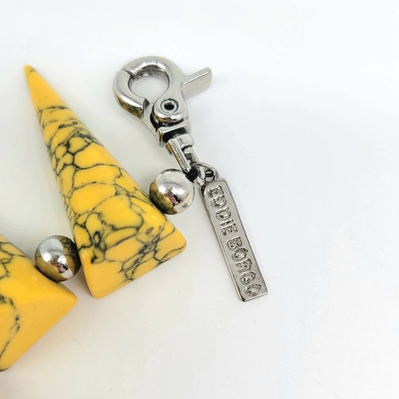 Eddie Borgo RARE Yellow and Black Resin Spike Choker Collar with Silver Beads - Picture 10 of 11